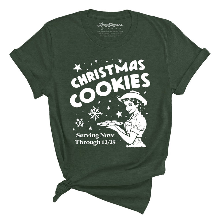 Christmas Cookies Graphic Tee - Heather Forest