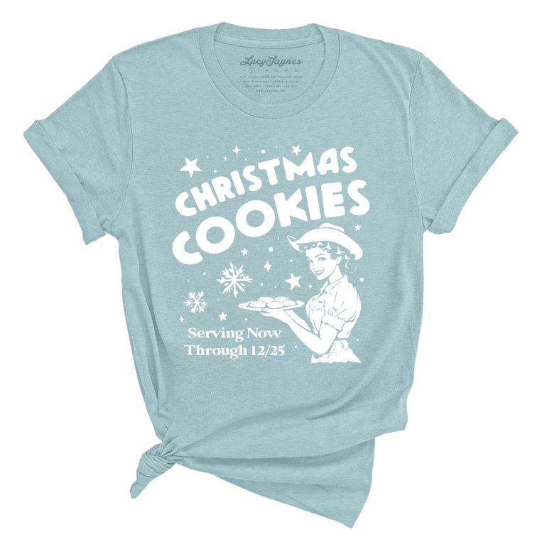 Christmas Cookies Graphic Tee - Heather Prism Dusty Blue