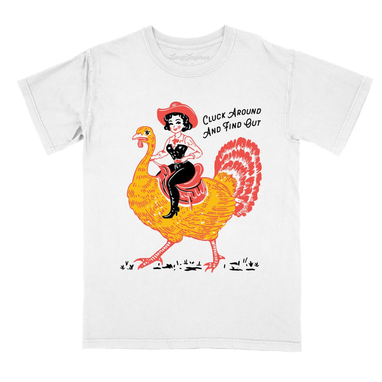 Cluck Around & Find Out Comfort Colors Graphic Tee - White