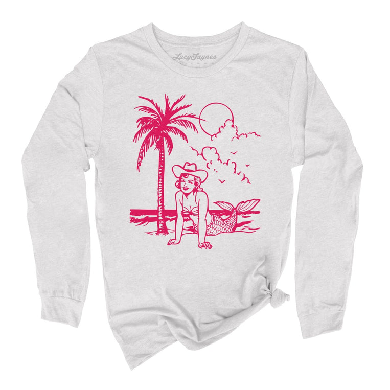 Coastal Cowgirl Graphic Long Sleeve Tee - Ash