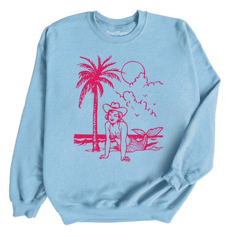 Coastal Cowgirl Graphic Sweatshirt - Light Blue