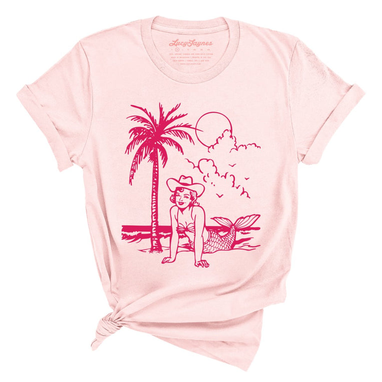 Coastal Cowgirl Graphic Tee - Soft Pink