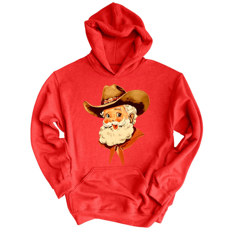 Cowboy Santa Graphic Hoodie - Red