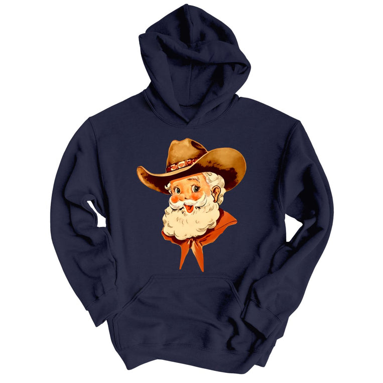 Cowboy Santa Graphic Hoodie - Classic Navy