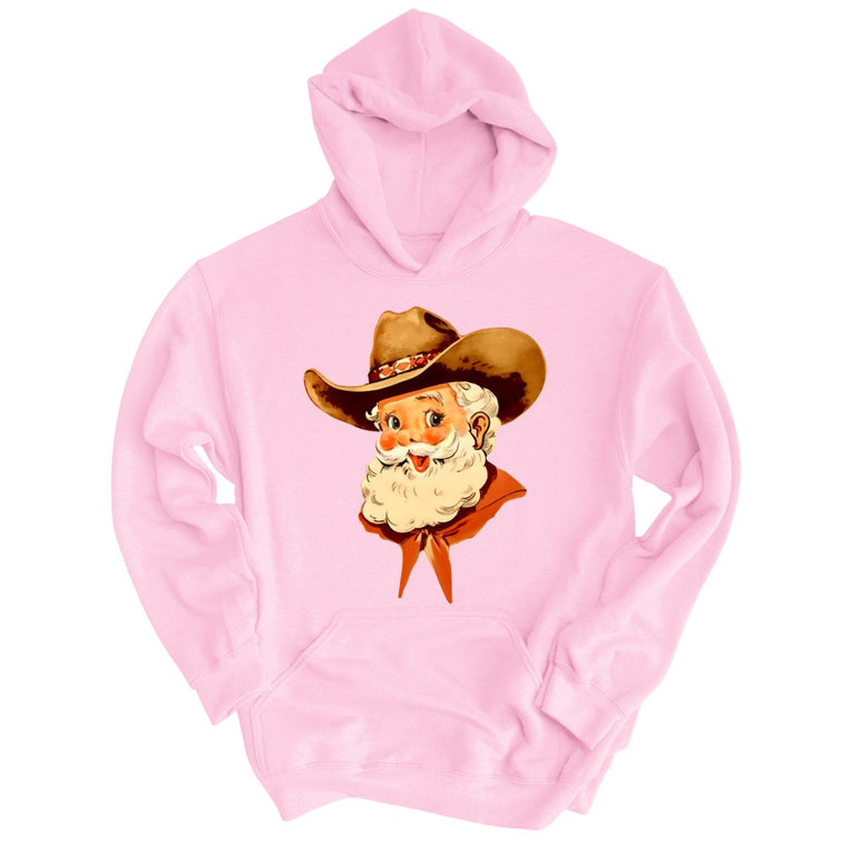 Cowboy Santa Graphic Hoodie - Light Pink