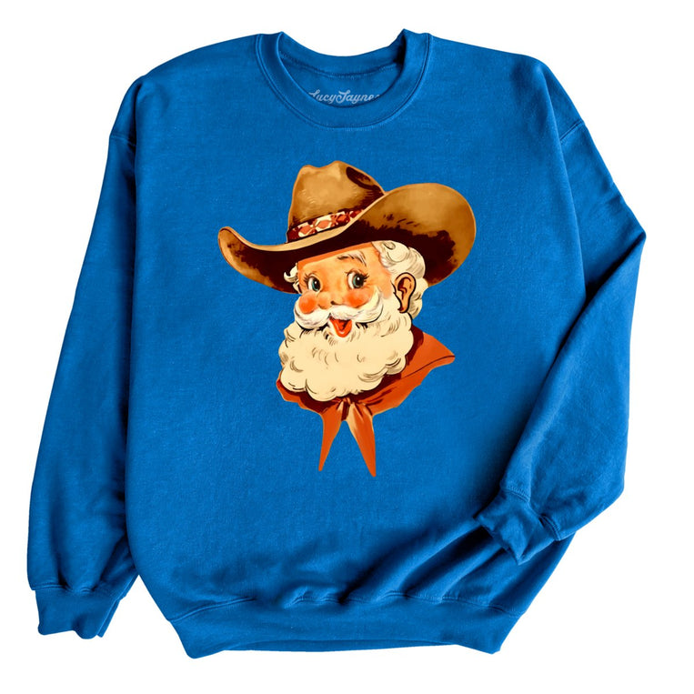 Cowboy Santa Graphic Sweatshirt - Royal