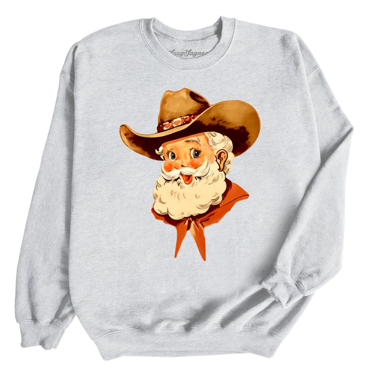 Cowboy Santa Graphic Sweatshirt - Ash