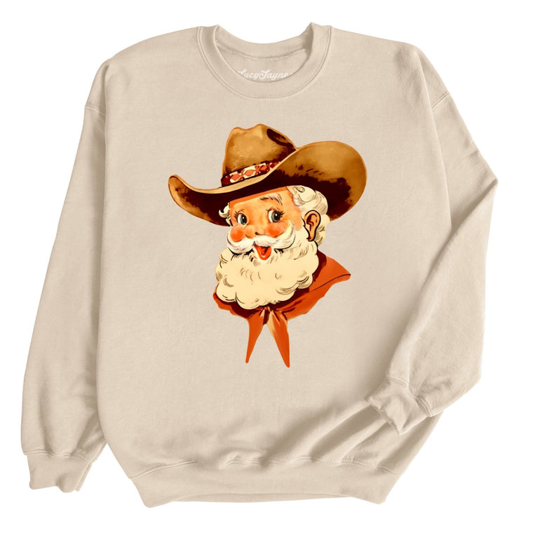 Cowboy Santa Graphic Sweatshirt - Sand