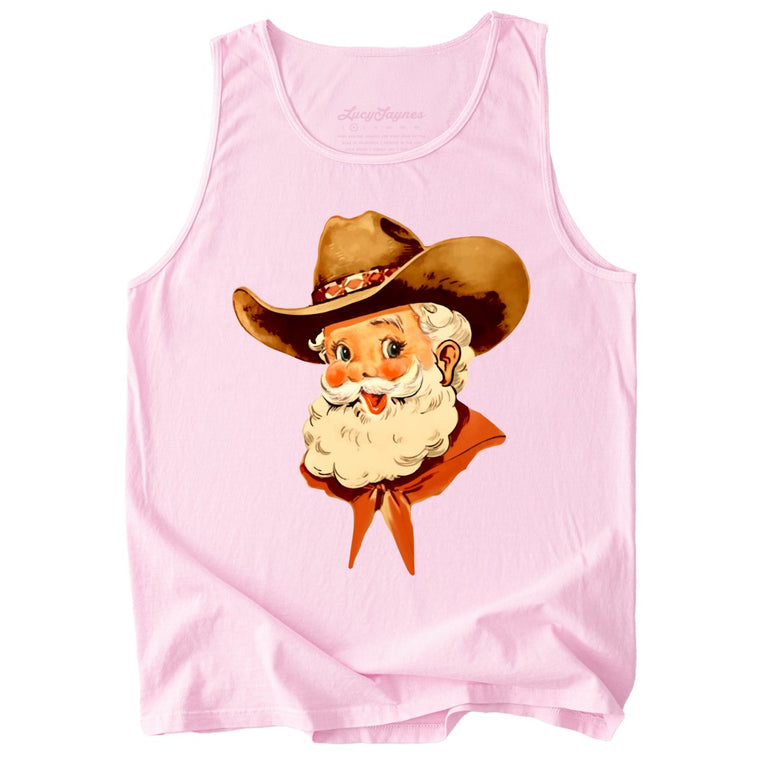 Cowboy Santa Comfort Colors Graphic Tank Top - Blossom