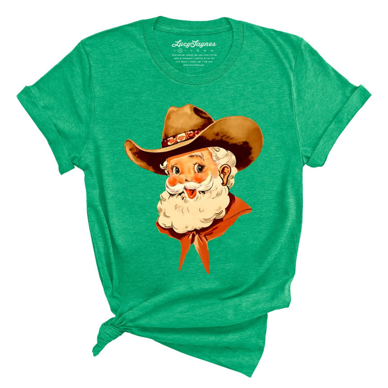 Cowboy Santa Graphic Tee - Heather Kelly
