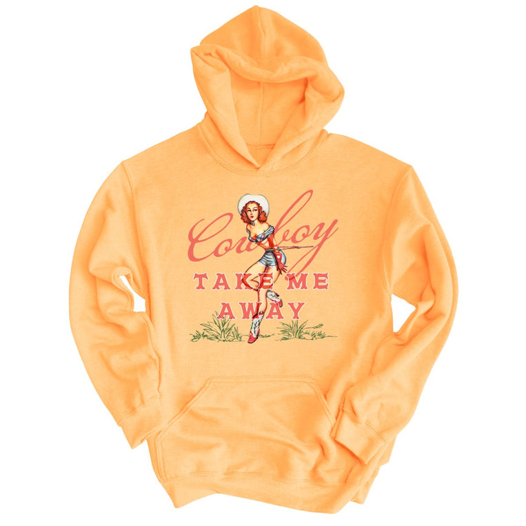 Cowboy Take Me Away Graphic Hoodie - Peach