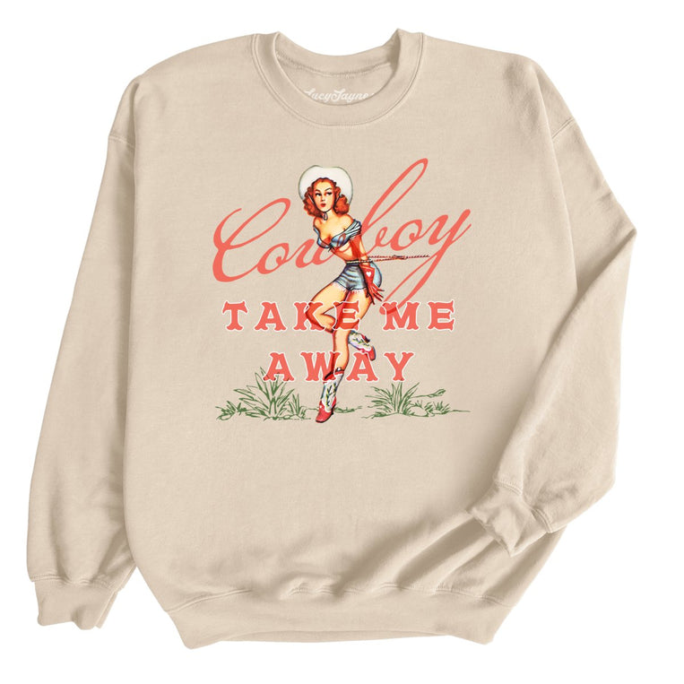 Cowboy Take Me Away Graphic Sweatshirt - Sand