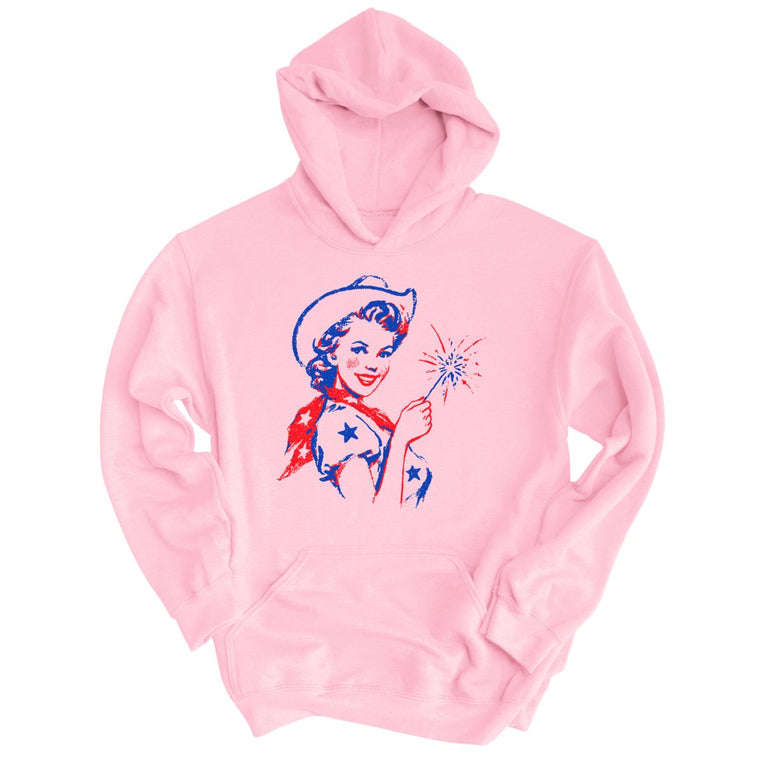 Cowgirl Sparkler Graphic Hoodie - Light Pink