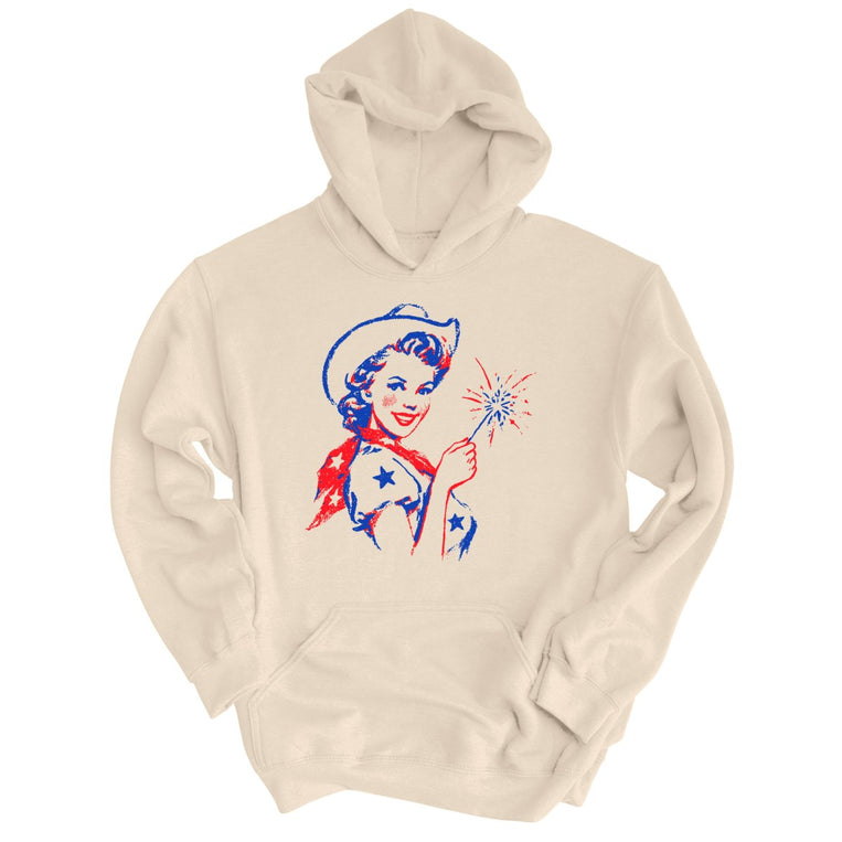 Cowgirl Sparkler Graphic Hoodie - Sand