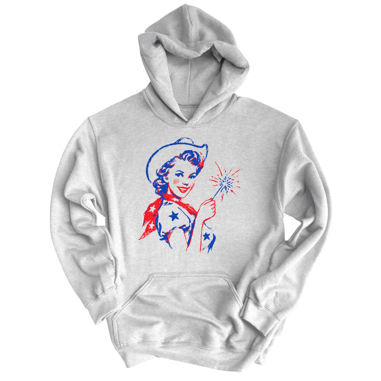 Cowgirl Sparkler Graphic Hoodie - Ash