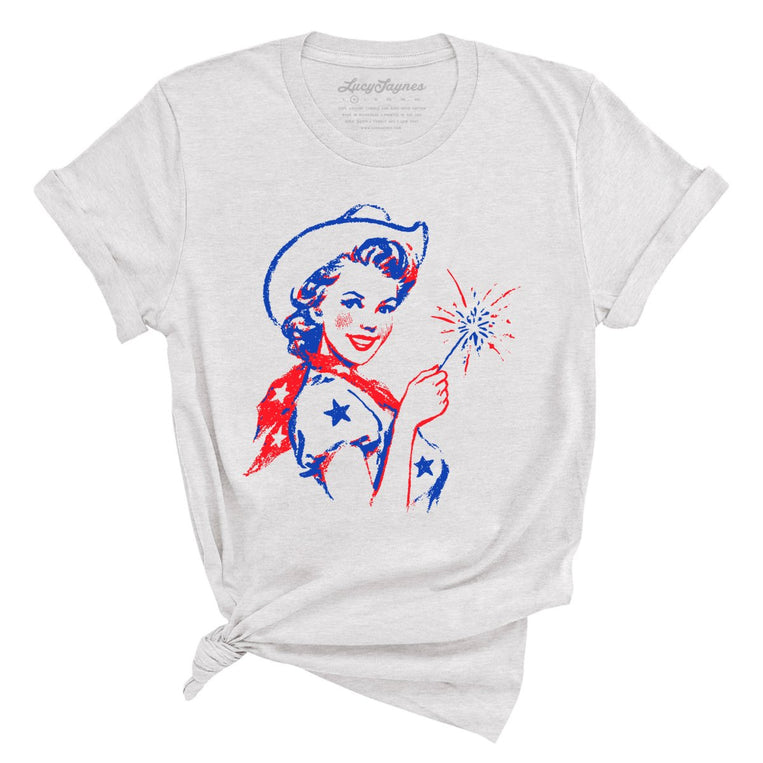 Cowgirl Sparkler Graphic Tee - Ash