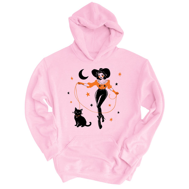 Cowgirl Witch Graphic Hoodie - Light Pink