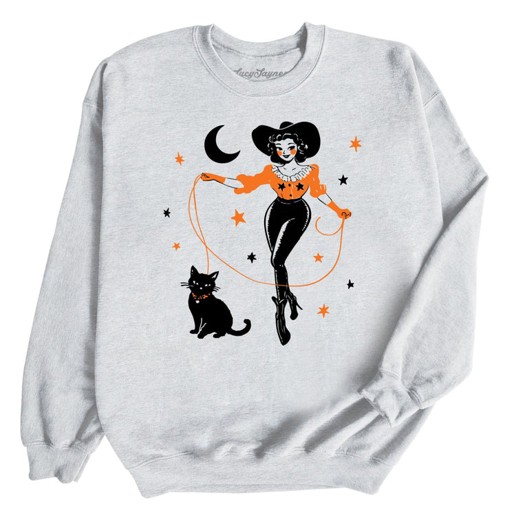 Cowgirl Witch Graphic Sweatshirt - Ash