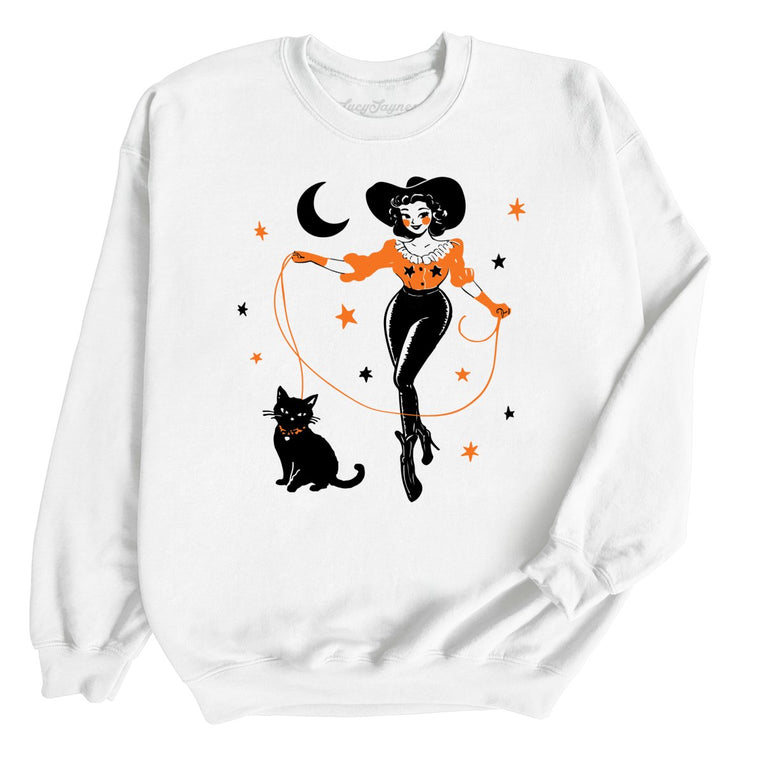 Cowgirl Witch Graphic Sweatshirt - White
