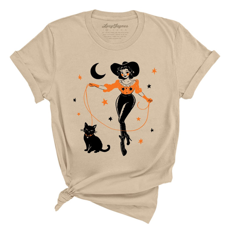 Cowgirl Witch Graphic Tee - Tan