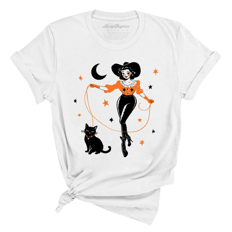 Cowgirl Witch Graphic Tee - White