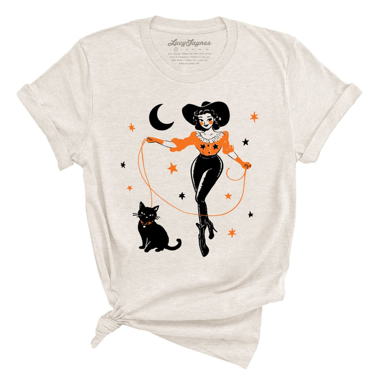 Cowgirl Witch Graphic Tee - Heather Dust