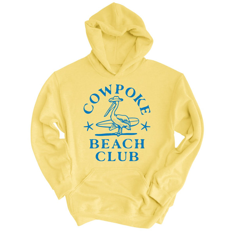 Cowpoke Beach Club Graphic Hoodie - Light Yellow