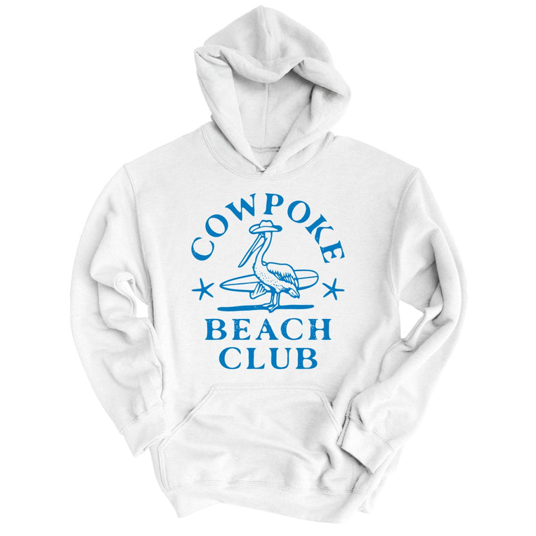 Cowpoke Beach Club Graphic Hoodie - White