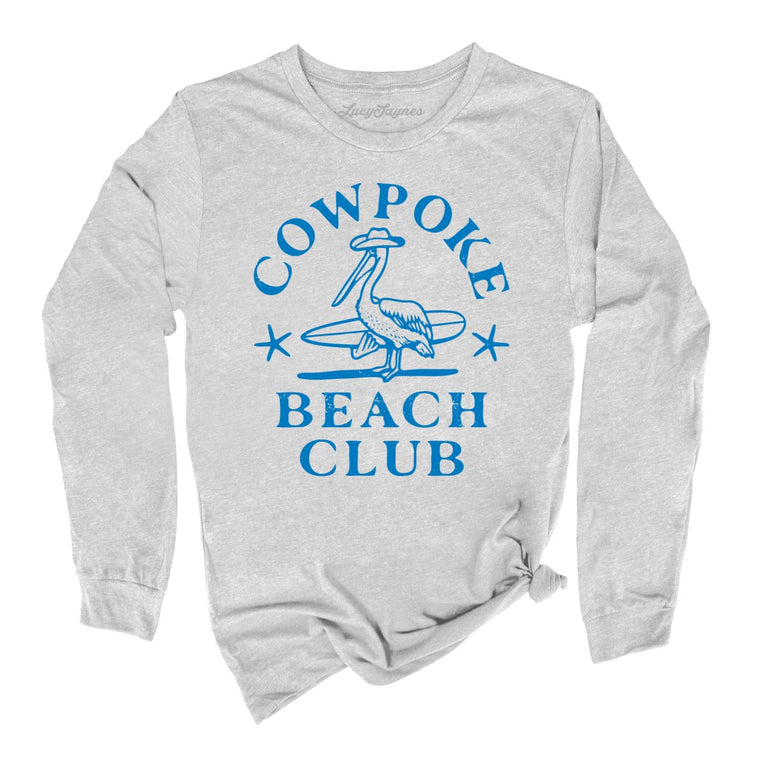Cowpoke Beach Club Graphic Long Sleeve Tee - Athletic Heather