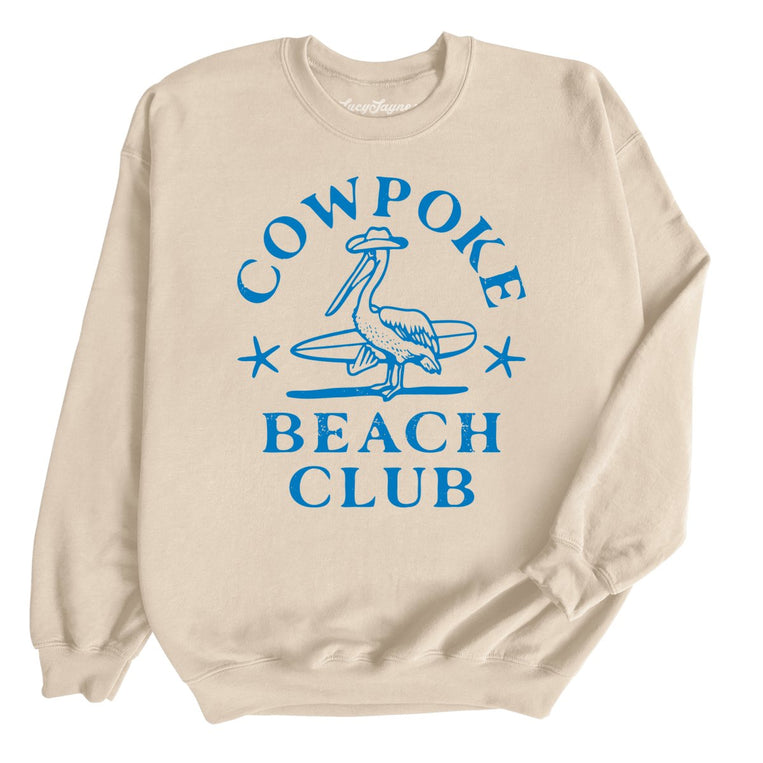Cowpoke Beach Club Graphic Sweatshirt - Sand