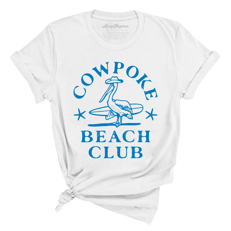Cowpoke Beach Club Graphic Tee - White