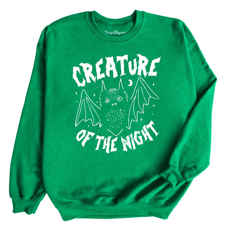 Creature of The Night Graphic Sweatshirt - Irish Green