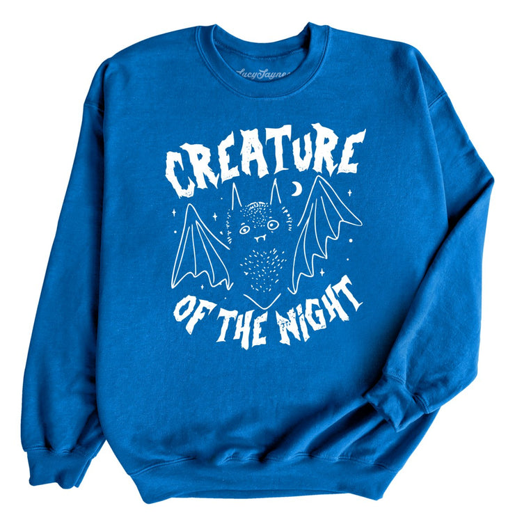 Creature of The Night Graphic Sweatshirt - Royal