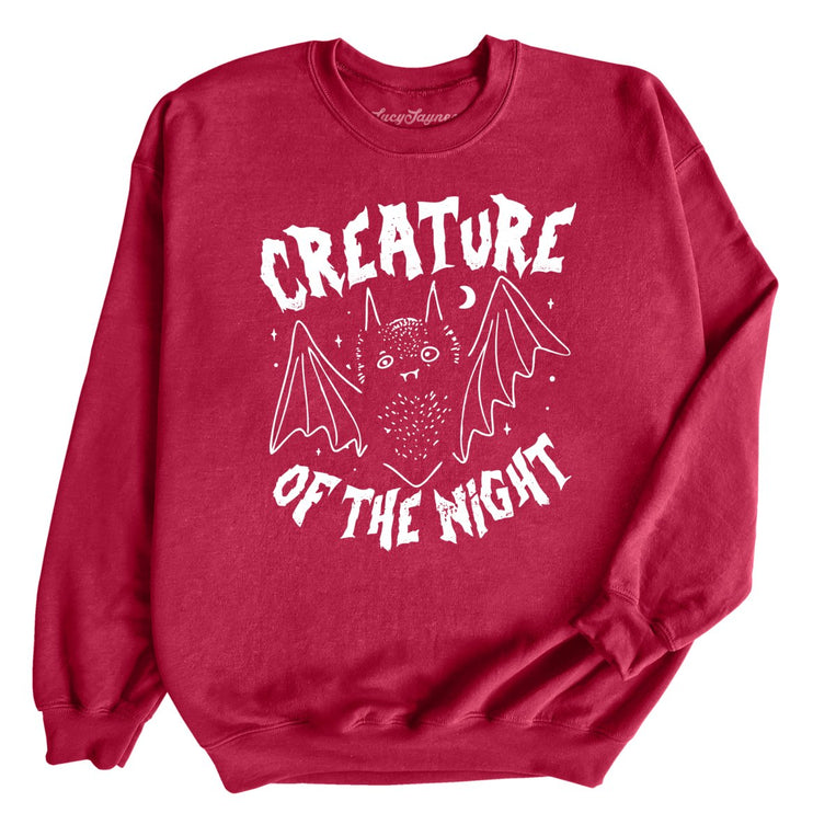 Creature of The Night Graphic Sweatshirt - Cardinal Red