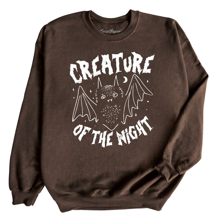 Creature of The Night Graphic Sweatshirt - Dark Chocolate
