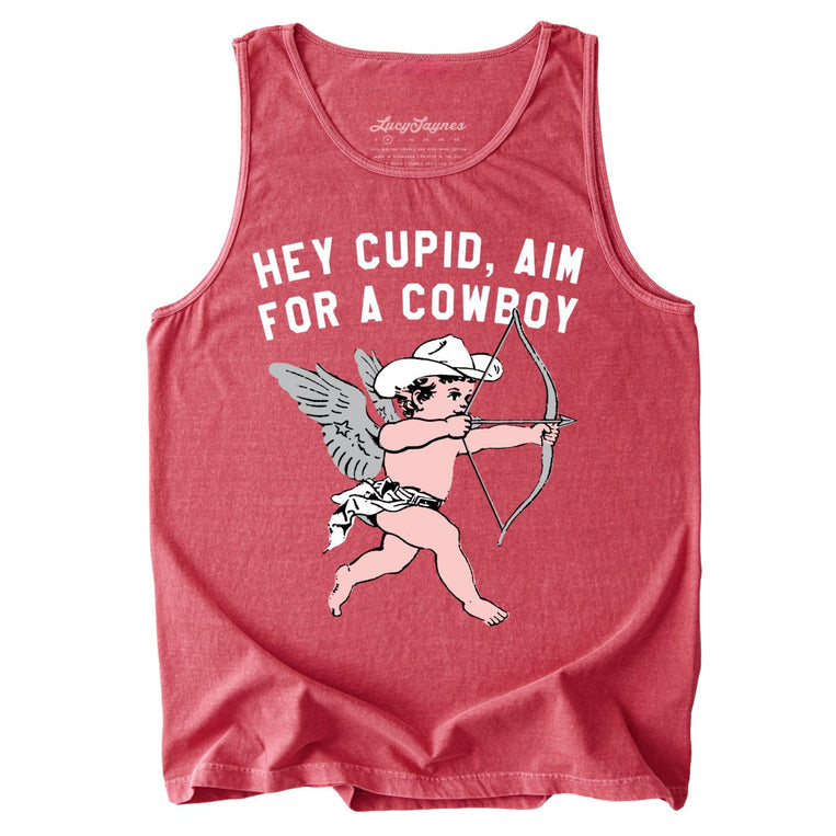 Cupid Aim For A Cowboy Comfort Colors Graphic Tank Top