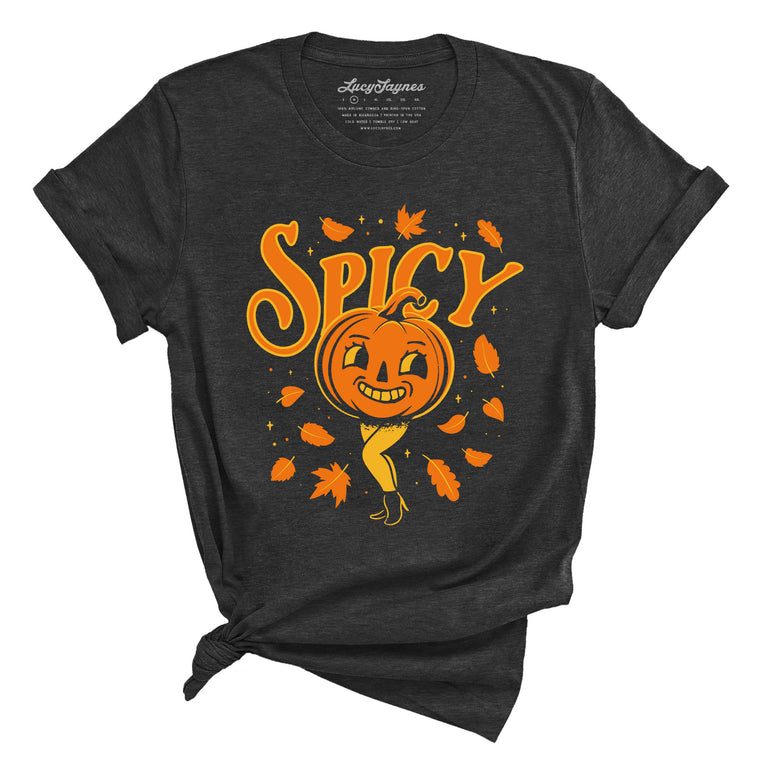 Spicy Pumpkin Graphic Tee - Dark Grey Heather