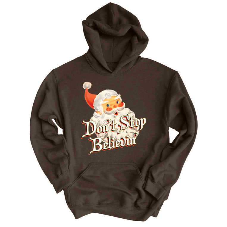 Don't Stop Believin' Graphic Hoodie - Dark Chocolate