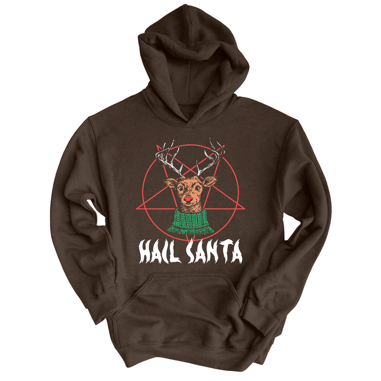 Hail Santa Graphic Hoodie - Dark Chocolate