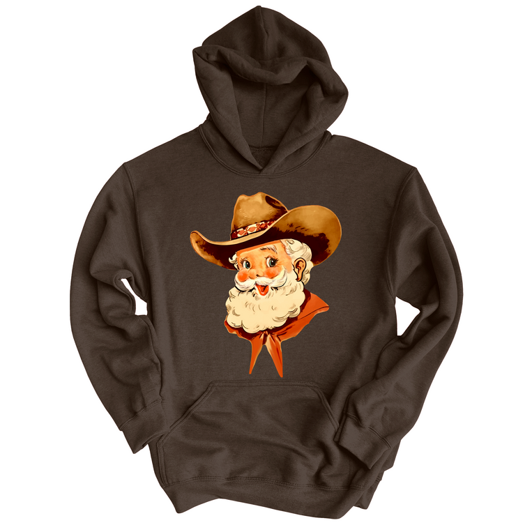 Cowboy Santa Graphic Hoodie - Dark Chocolate