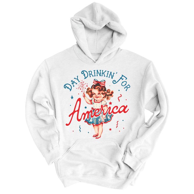 Day Drinkin' For America Graphic Hoodie - White