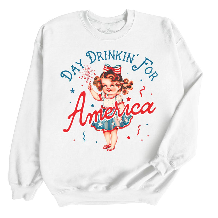 Day Drinkin' For America Graphic Sweatshirt - White
