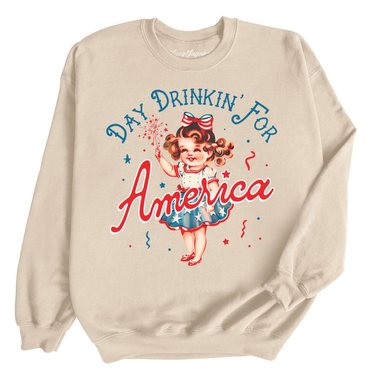 Day Drinkin' For America Graphic Sweatshirt - Sand