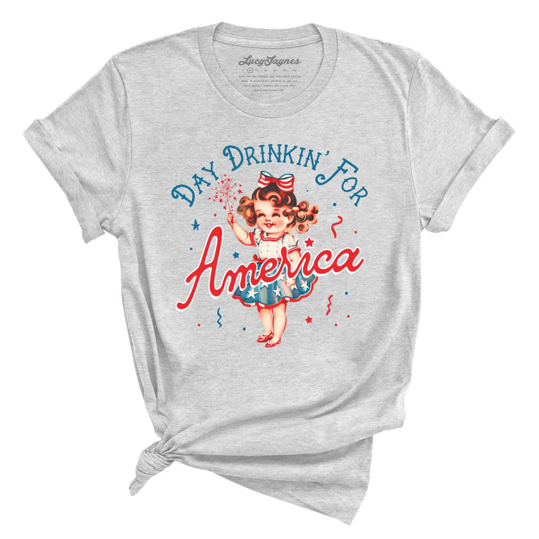 Day Drinkin' For America Graphic Tee - Athletic Heather