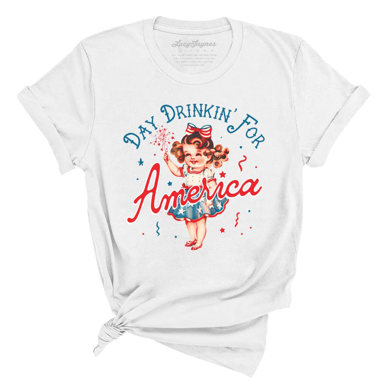 Day Drinkin' For America Graphic Tee - White