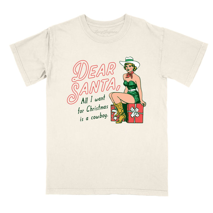 Dear Santa Cowboy Comfort Colors Tee