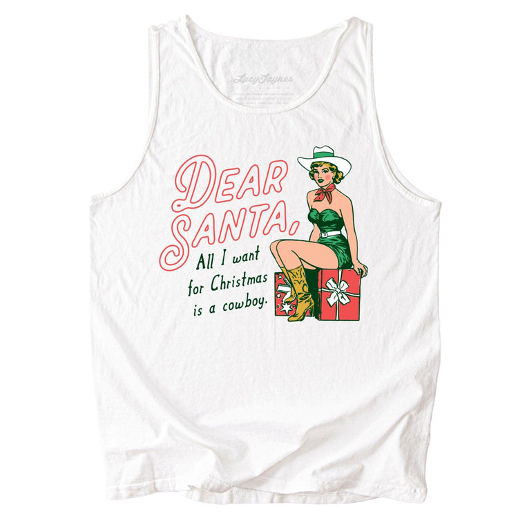 Dear Santa Cowboy Comfort Colors Graphic Tank Top