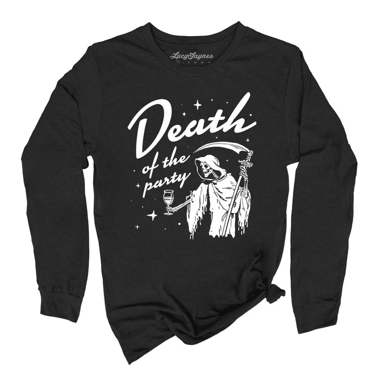 Death Of The Party Graphic Long Sleeve Tee - Black