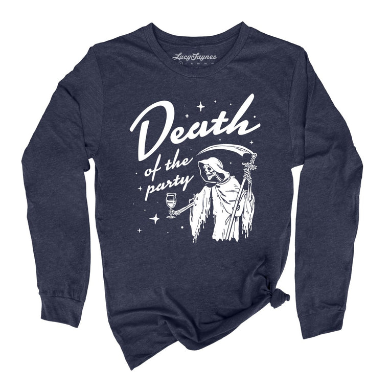 Death Of The Party Graphic Long Sleeve Tee - Heather Navy