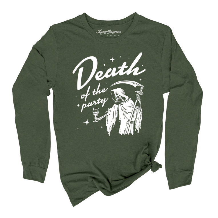 Death Of The Party Graphic Long Sleeve Tee - Military Green